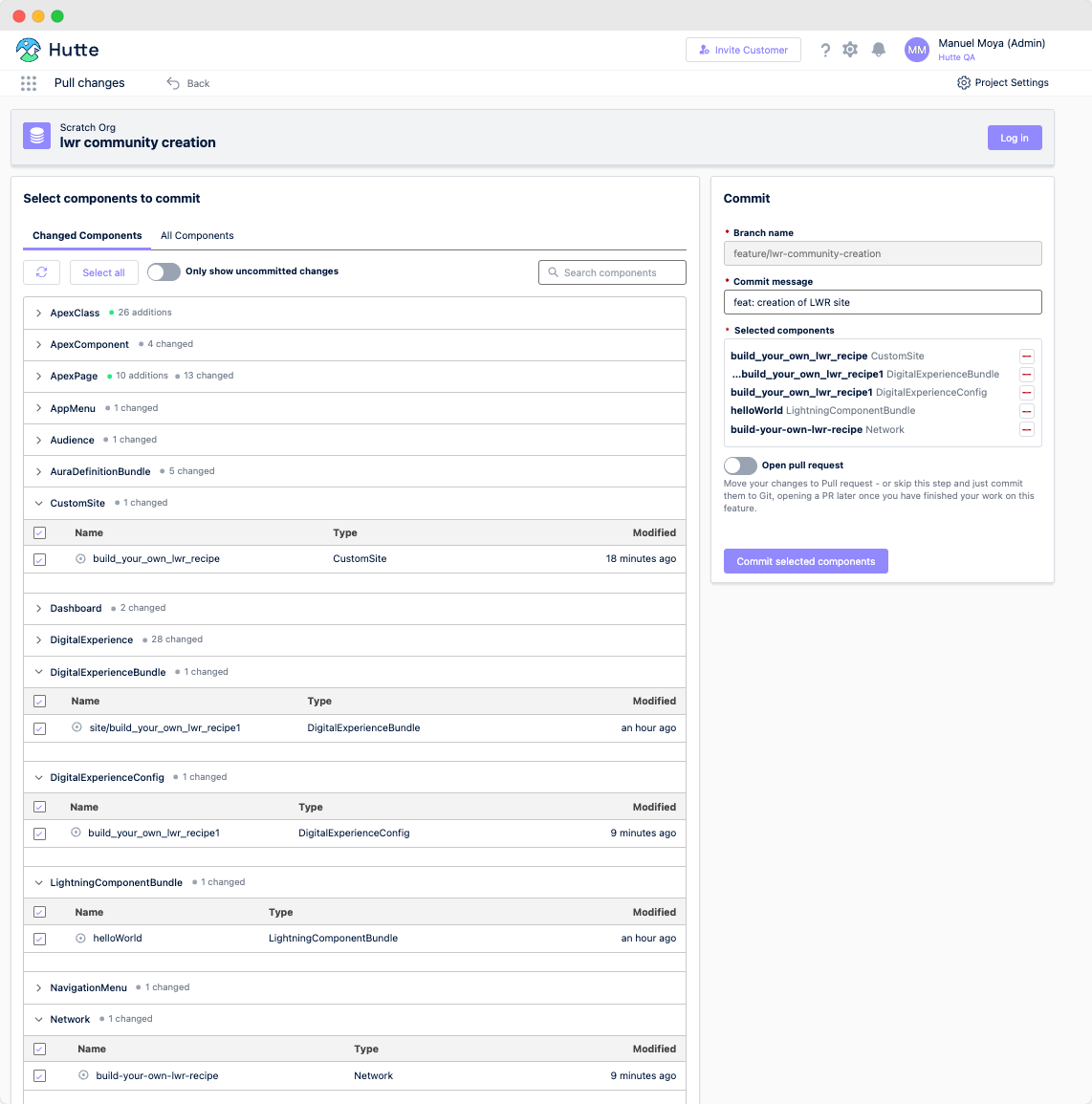 How to create an Experience Cloud (LWR and Aura) CI/CD with Hutte